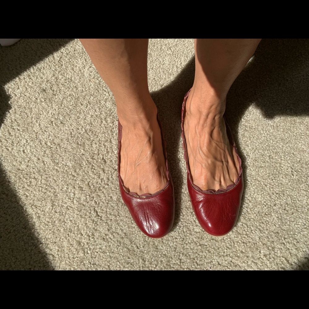 See by Chloe red leather shoes. Size 39.